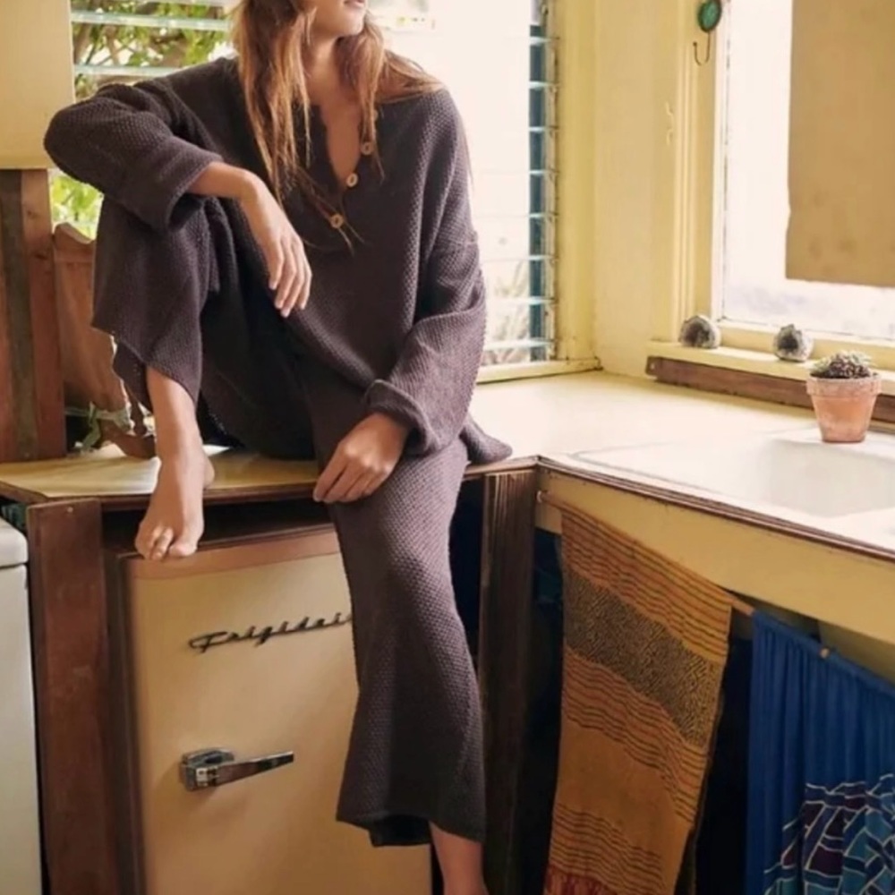 Free People Hailee Sweater Set - Hot Fudge - Sz Small